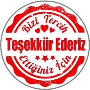 Dijital Barkod Bizi Tercih Ettiğiniz Için Teşekkür Ederiz Sticker Yapışkanlı 30MM Rozet, Damga Desenli 100 Adet