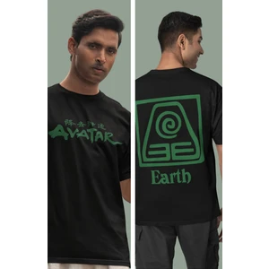 Fuddy Moda Avatar Toprak Krallığı Sırt Baskılı T-Shirt Unisex The Last Airbender Baskılı T-Shirt
