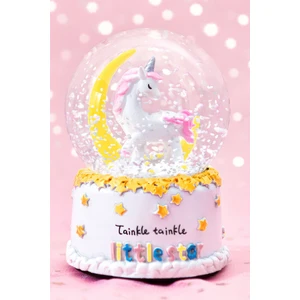 Mujgan (Kırılabilir)Unicorn Ay Şekilli Kar Küresi E