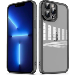 Apple iPhone 13 Pro Max - Uyumlu Kamera Korumalı Transparan Post Kapak-Siyah