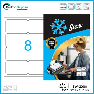 SW-2008 Snow A4 Lazer Etiket 99.1×67.7 mm