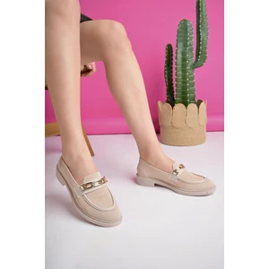 Viola Garantili Triko Metal Tokalı Kadın Loafer Günlük Ayakkabı