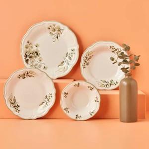 Bella Maison Julia Stoneware 48 Parça 12 Kişilik Yemek Takımı Yeşil