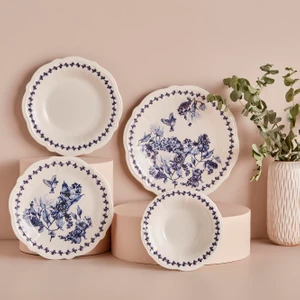 Bella Maison Vanessa Stoneware 48 Parça 12 Kişilik Yemek Takımı Mavi