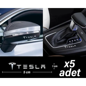 Tesla Uyumlu Metal Sticker 5 Adet Oto Aksesuar Oto Sticker Çıkartma Araba