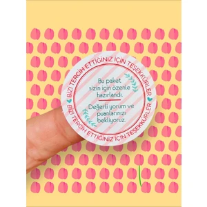 Tuğset Etiket Bizi Tercih Ettiğiniz Için Teşekkürler Sticker Etiket 4 cm 35 Adet -T929
