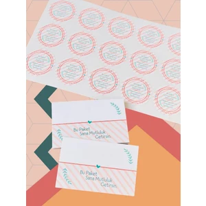 Tuğset Etiket Teşekkür Not Kartı - Sticker Etiket Set - Paketleme Malzemeleri (15 Kart + 15 STICKER)-T930