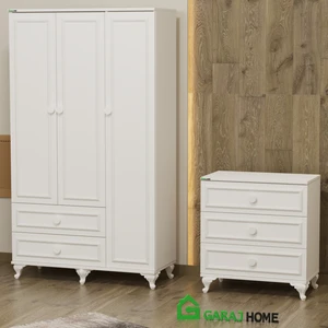 Garaj Home Öykü 3 Kapaklı Dolap ve Şifonyer