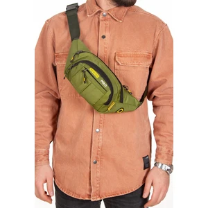 Unisex Haki Kumaş Usb Kulaklık Çıkışlı Crossbody Çapraz Omuz Göğüs Ve Bel Çantası tul360