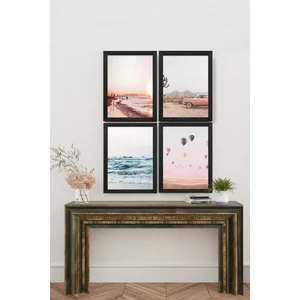 4 Parça Çerçeve Görünümlü Mdf Tablo Seti