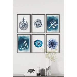 6 Parça Çerçeve Görünümlü Mdf Tablo Seti