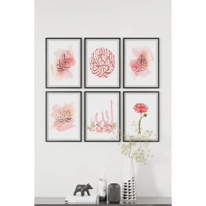 6 Parça Çerçeve Görünümlü Mdf Tablo Seti