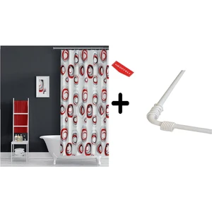 Banyo Perdesi Karma 2X110X200, Perde Borusu Askı Aparatı Köşe Boru Beyaz Hediyeli, Duş Perdesi Seti