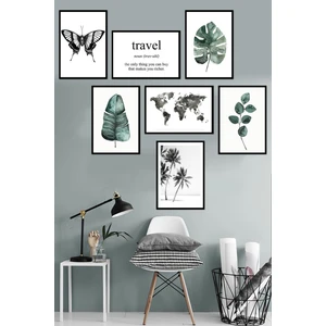 7 Parça Çerçeve Görünümlü Mdf Tablo Seti