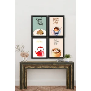 4 Parça Çerçeve Görünümlü Mdf Tablo Seti