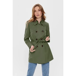 Onlvalerie Çift Düğmeli Kemerli Kruvaze Yaka Trençkot Bayan Trençkot 15191821