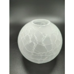 Kuğulu Avize Küçük Avize Camı .Yuvarlak, Mat, Çatlatılmış Desenli. (E.14) (Çap: 10.00cm- Duy Yuvası: 3.00cm)Mum ampule göre.