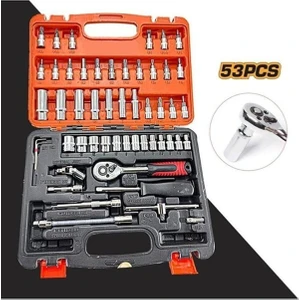 Germany Cr-V Max 1/4 Cırcırlı 53 Parça Lokma Anahtar Takımı Bits Uç Seti Tam Set