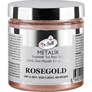 Dr. Gusto   Yenilebilir Metalik Toz Boya 4 gr  Rose Gold