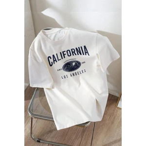 California Ön Baskılı Bisiklet Yaka Erkek Tshirt