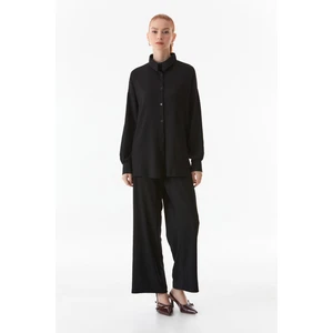 Fullamodest Gömlek Yaka Bürümcük Kumaş Takım