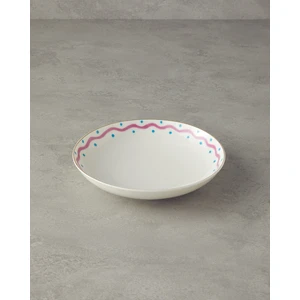 English Home Fuchsia Carny Bone Porselen Çukur Tabak 20 cm Fuşya-Mavi