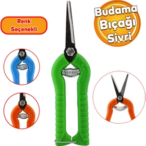 Sivri Bağ Makas Bahçe Bitki Çiçek Gül Ağaç Üzüm Çıbık Dal Budama Kesme Bıçkı Makası 185 mm