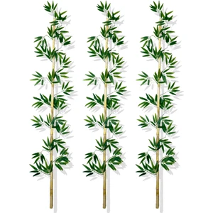 Cihan Çiçekçilik Yapay Yoğun Yapraklı 200 cm 3 Adet Dekoratif Bambu Çubuğu Islak Doku