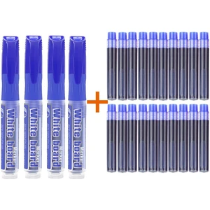 20 Adet Mavi Kartuş + 4 Adet Mavi Tüplü Byb Kartuşlu Beyaz Tahta Kalemi