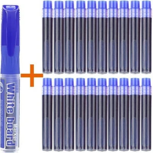 20 Adet Mavi Kartuş + 1 Adet Tüplü Byb Mavi Kartuşlu Beyaz Tahta Kalemi