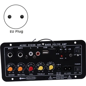 Dijital Bluetooth Stereo Amplifikatör Kurulu Subwoofer Çift Mikrofon Karaoke Amplifikatörleri 8-12 Inç Hoparlör Için (Ab Tak) (Yurt Dışından)