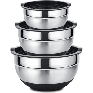 Paslanmaz Çelik Karıştırma Kaseleri Salata Kasesi Mutfak Pişirme Pişirme, Et Için Hava Geçirmez Kapaklı Istiflenemeyen Servis Kasesi (Yurt Dışından)