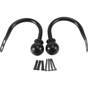 Metal Dekoratif Perde Tutucu Seti, Yatak Odası, Oturma Odası, Ofis Için Duvara Monte Pencere Perdesi Tieback'leri Vidalarla Birlikte Gelir, Siyah (Yurt Dışından)