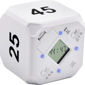 Küp Zamanlayıcı Mutfak Zamanlayıcı Yerçekimi Sensörü Çevirme Meditasyon Zamanlayıcı Yönetimi ve Geri Sayım 5-15-25-45 Dak (Beyaz) (Yurt Dışından)
