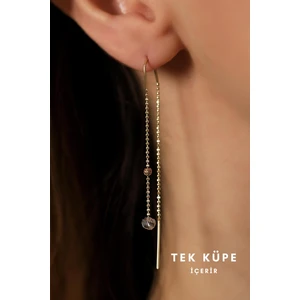 Altın Kesesi 14 Ayar Altın Dorika Toplu Zincir Küpe Tekli