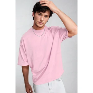 Teenage Millionaire Erkek Pembe Basic Düz Baskısız Oversize Salas Boyfriend T-Shirt