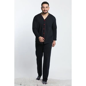 Uzun Kollu Önden Düğmeli Erkek Pijama Takımı