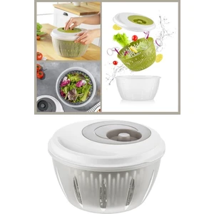 Pratik Salata ve Sebze Kurutucu 4,5 Litre, Meyve Sebze Marul Yeşillik Yıkama Kurutma Kabı Bej