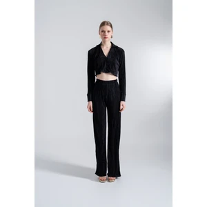 Holly Lolly Beli Lastikli Esnek Comfy Pantolon Siyah