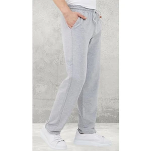 Üç Iplik Şardonlu Rahat Kalıp Düz Paça Gri Eşofman