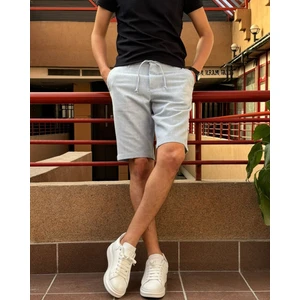 Erkek, Bel Bağcıklı, Old Money, Pamuklu, Keten Dokuma Şort 24INP281