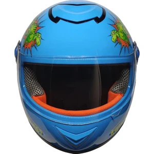 Motosiklet ve Bisiklet Çocuk Kaskı Full Face Pp Material Abs Çocuk Kask Dino Mavi