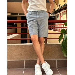 Erkek, Bel Bağcıklı, Old Money, Pamuklu, Keten Dokuma Şort 24INP281