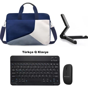 Samsung Galaxy Tab S9 Fe Plus X610 12.4 Edition Tablet Çanta + Bluetooth Klavye + Mouse + Tablet Standı SIYAH-AL4234