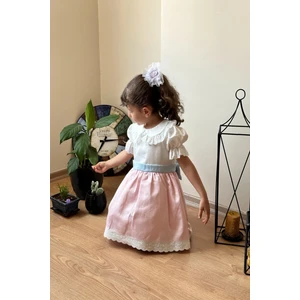 Yazlık Elbise Kısa Kollu Tüllü Tütü Astarlı Kız Çocuk Elbise