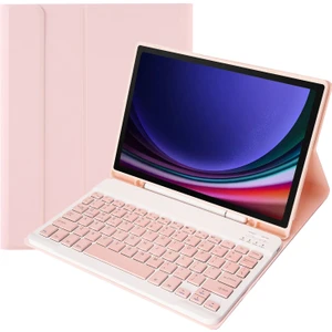 Samsung Galaxy Tab S9 (A710B) Pembe Için Bluetooth Klavye Deri Kılıf (Yurt Dışından)