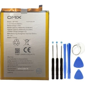 Axya Omix X600 Pil Batarya ve Tamir Seti BP1905 5000 Mah