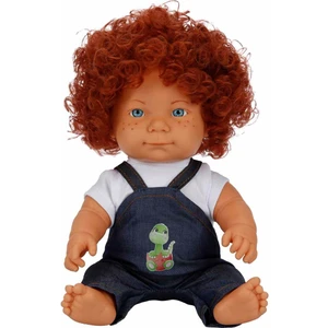 Curly Bebek 35 cm. - Yeşil Dinozor Salopetli