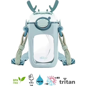 Diller 400 ml Pipet Temizleme Fırçalı Tritan Su Matarası