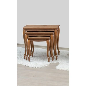 Wenus Home 3'lü Kavisli Mdf'lam Zigon Sehpa Kahverengi
